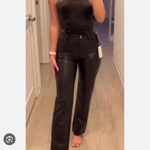 Brand New Aritzia Ascendant Pants - Black Leather (faux) - Picture 2 of 7